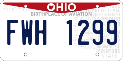 OH license plate FWH1299