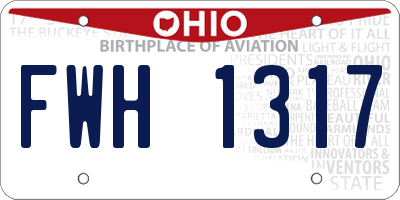 OH license plate FWH1317