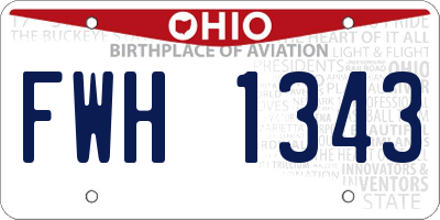 OH license plate FWH1343