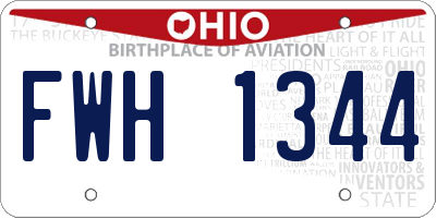 OH license plate FWH1344