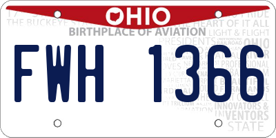 OH license plate FWH1366