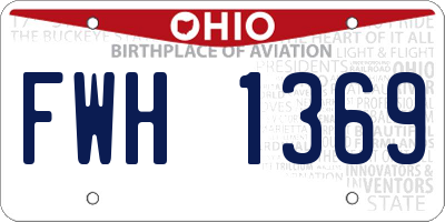 OH license plate FWH1369