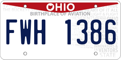 OH license plate FWH1386