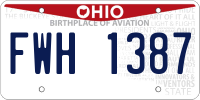 OH license plate FWH1387