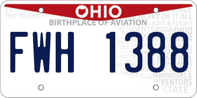 OH license plate FWH1388