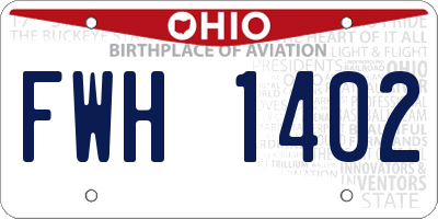 OH license plate FWH1402