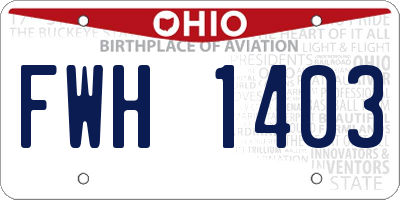 OH license plate FWH1403