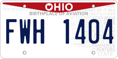 OH license plate FWH1404