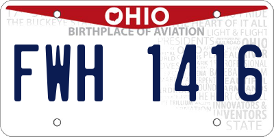 OH license plate FWH1416