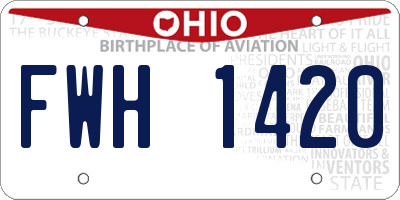 OH license plate FWH1420