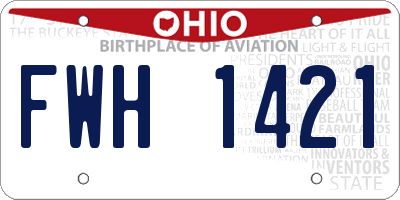 OH license plate FWH1421