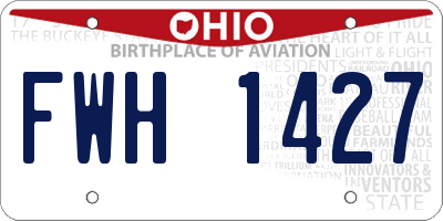 OH license plate FWH1427