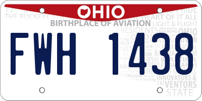 OH license plate FWH1438