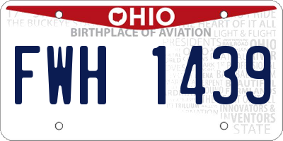 OH license plate FWH1439