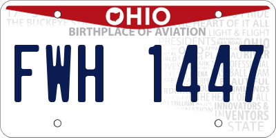 OH license plate FWH1447