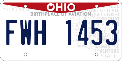 OH license plate FWH1453