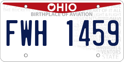 OH license plate FWH1459