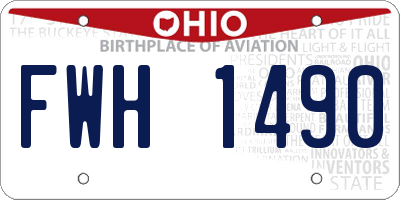 OH license plate FWH1490