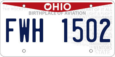 OH license plate FWH1502