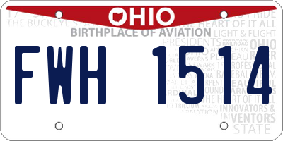 OH license plate FWH1514