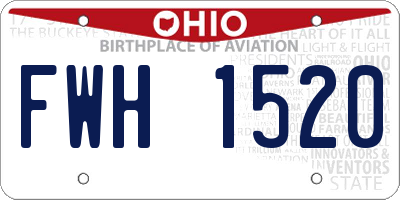 OH license plate FWH1520