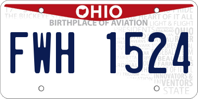 OH license plate FWH1524