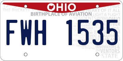 OH license plate FWH1535