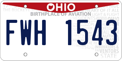 OH license plate FWH1543