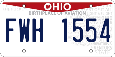 OH license plate FWH1554