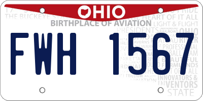 OH license plate FWH1567