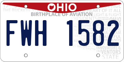 OH license plate FWH1582