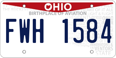 OH license plate FWH1584