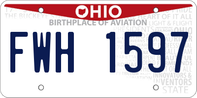 OH license plate FWH1597