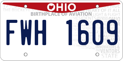 OH license plate FWH1609