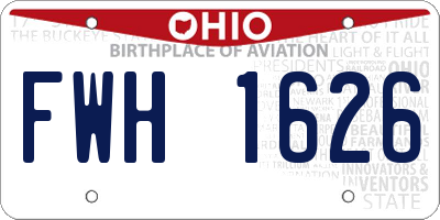 OH license plate FWH1626