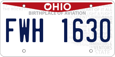 OH license plate FWH1630