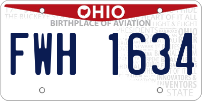 OH license plate FWH1634