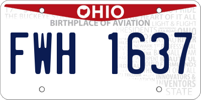 OH license plate FWH1637