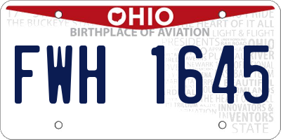 OH license plate FWH1645