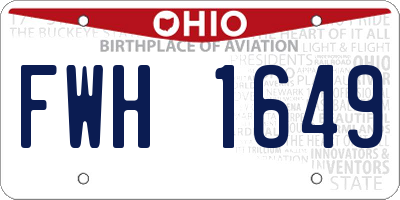 OH license plate FWH1649