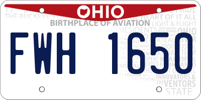 OH license plate FWH1650