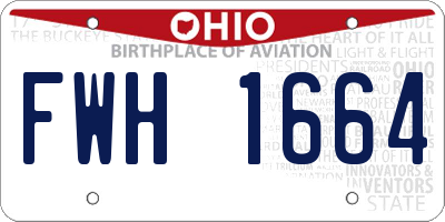 OH license plate FWH1664