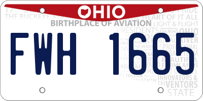 OH license plate FWH1665