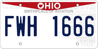 OH license plate FWH1666