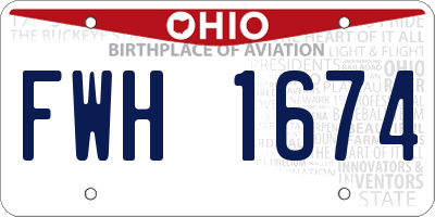 OH license plate FWH1674