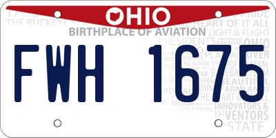 OH license plate FWH1675