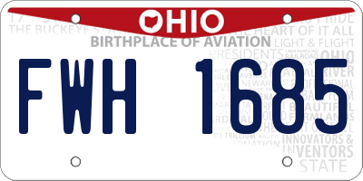 OH license plate FWH1685