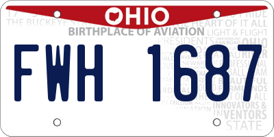 OH license plate FWH1687