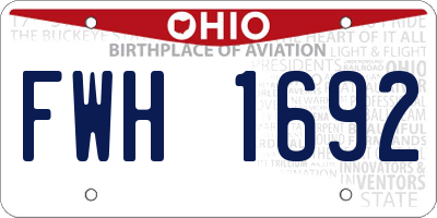 OH license plate FWH1692