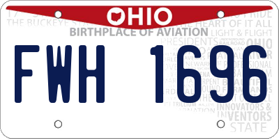OH license plate FWH1696